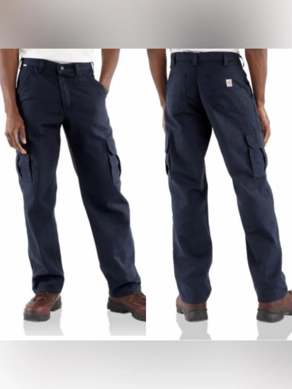 Carhartt FRB240 Navy Flame-Resistant Canvas Loose Fit Cargo Pant 35x32